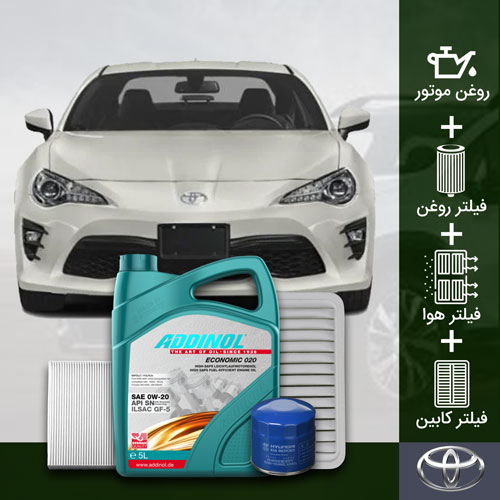 پکیج روغن موتور تویوتا GT86 طلائی