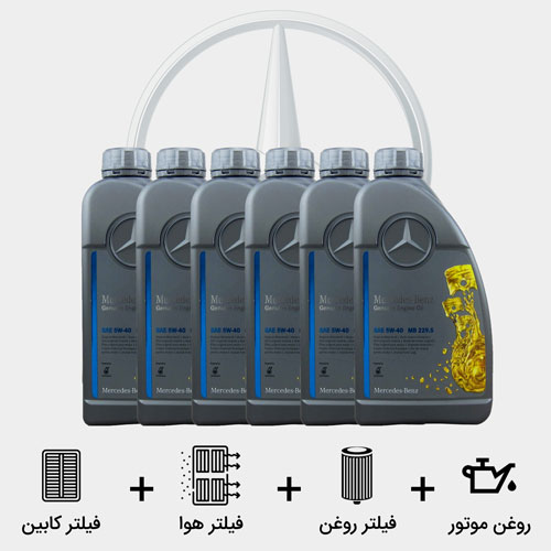 پکیج فیلترها و روغن 6 لیتری مخصوص مرسدس بنز E200 2013-2016