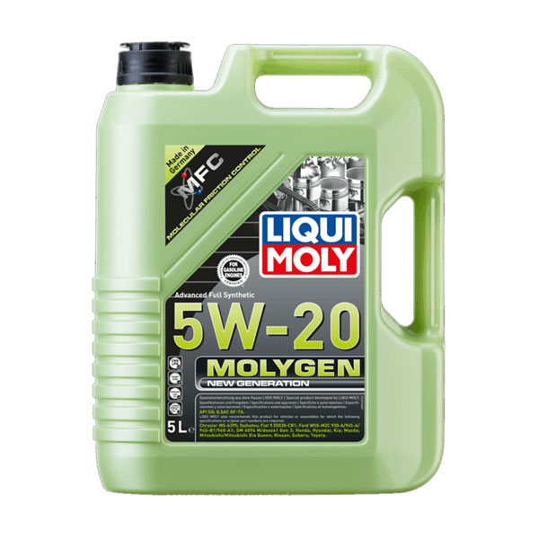 روغن موتور لیکومولی Molygen مدل API SQ حجم 5 لیتر (5w-20) ساخت آلمان