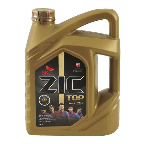 روغن موتور زیک SK ZIC مدل Zero API SN حجم 4 لیتر (0w-40)